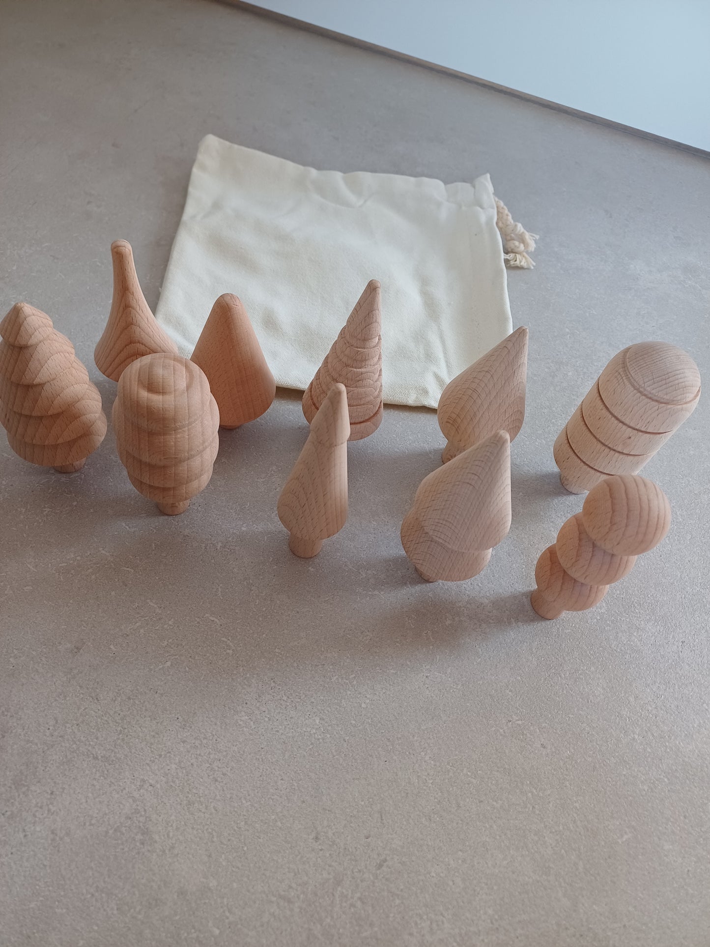 Houten bomen set tick it